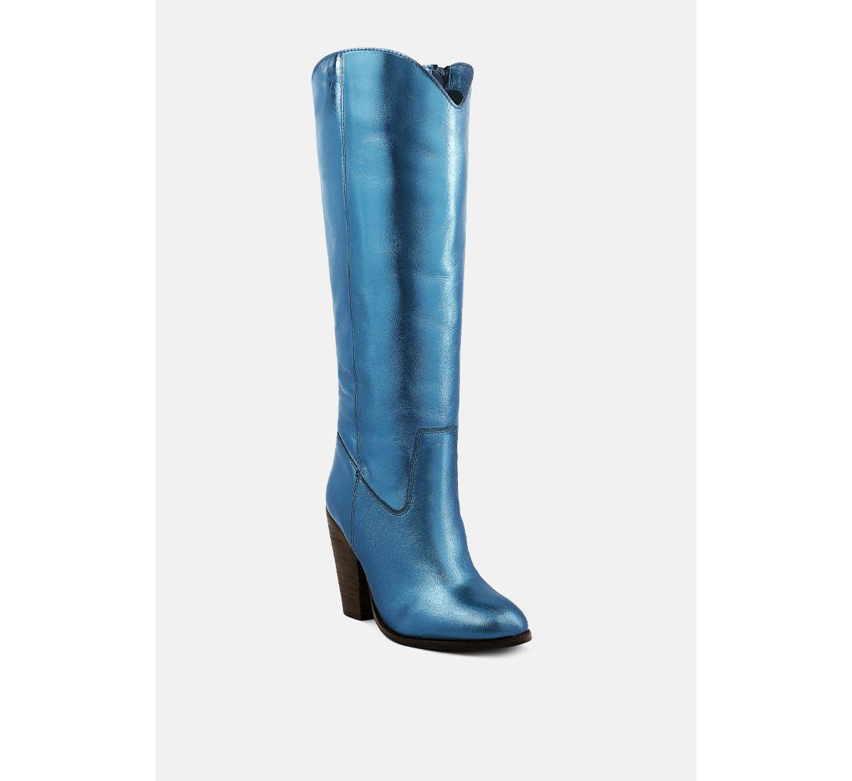 Great-storm Womens Suede Leather Calf Boots - Blue