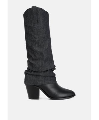 Women's fab cowboy boots with denim sleeve detail
