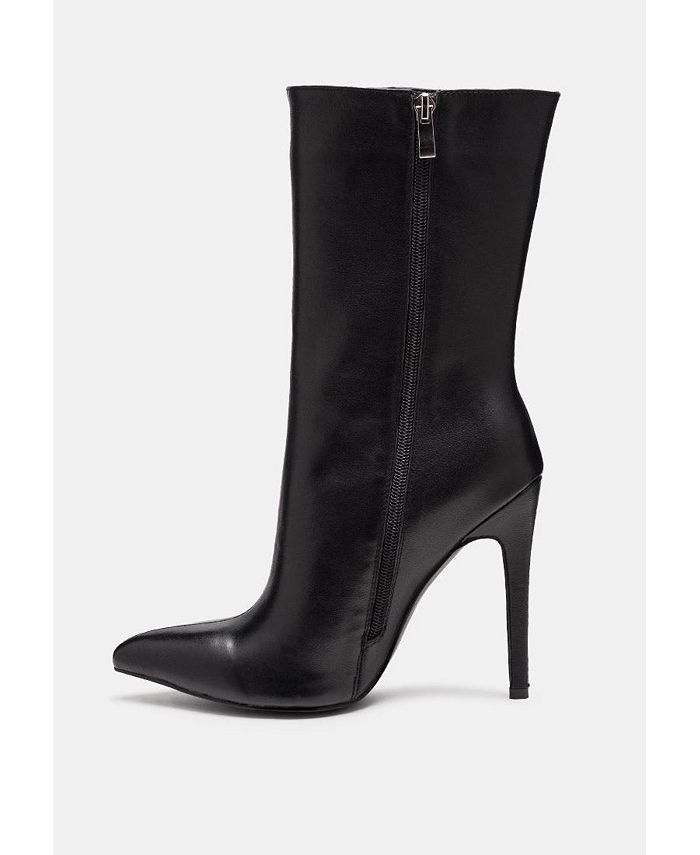Rag & Co NAGINI Over Ankle Pointed Toe High Heeled Boot in Black - Macy's