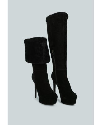 SALDANA Womens Convertible Suede Leather High Boots