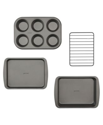 Good Cook 4 Piece Nonstick Steel Toaster Oven Set with Sheet Pan, Rack, Cake Pan, and Muffin Pan