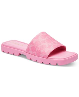 COACH - Women's Florence "C" Lug-Sole Slip-On Slide Flat Sandals