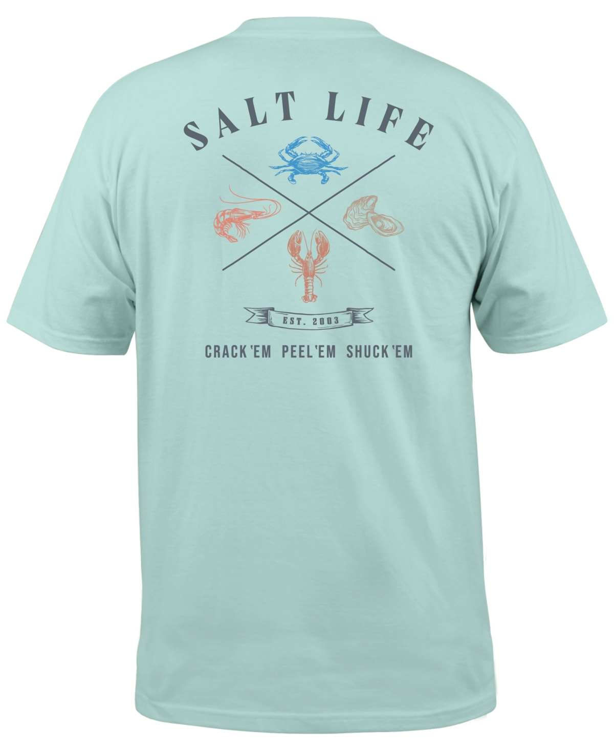Salt Life Men's Good Eatin Graphic Print Short-sleeve T-shirt In Washed Navy