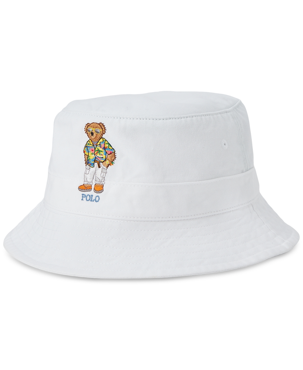 Shop Polo Ralph Lauren Men's Polo Bear Twill Bucket Hat In White