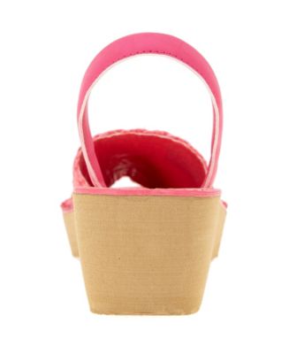 Women's Fine Glass Weave Two-Piece Wedge Sandals