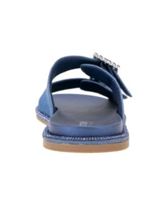 Women's Sydney Two Band Jewel Buckle Flat Sandals