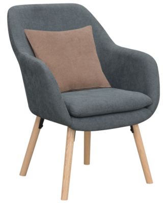 25.25" Faux Linen Charlotte Wingback Accent Armchair