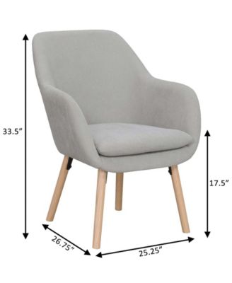 25.25" Faux Linen Charlotte Wingback Accent Armchair