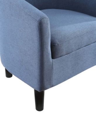 26.25" Faux Linen Churchill Accent Chair with Ottoman