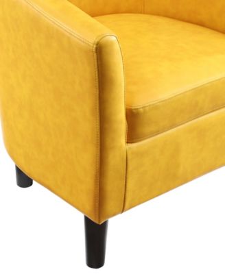 26.25" Faux Leather Churchill Accent Chair with Ottoman