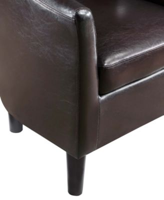 26.25" Faux Leather Churchill Accent Chair with Ottoman