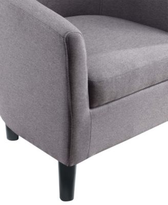 26.25" Faux Linen Churchill Accent Chair with Ottoman