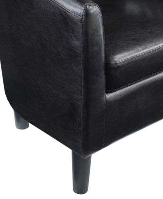 26.25" Faux Leather Churchill Accent Chair with Ottoman