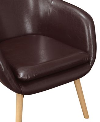 25.25" Faux Leather Charlotte Wingback Upholstered Accent Armchair