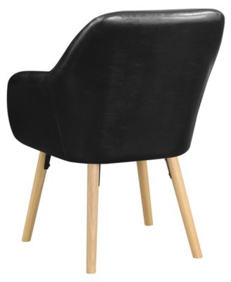 25.25" Faux Leather Charlotte Wingback Upholstered Accent Armchair