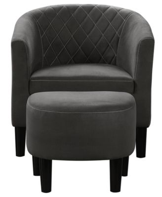 27.75" Microfiber Roosevelt Accent Chair with Ottoman