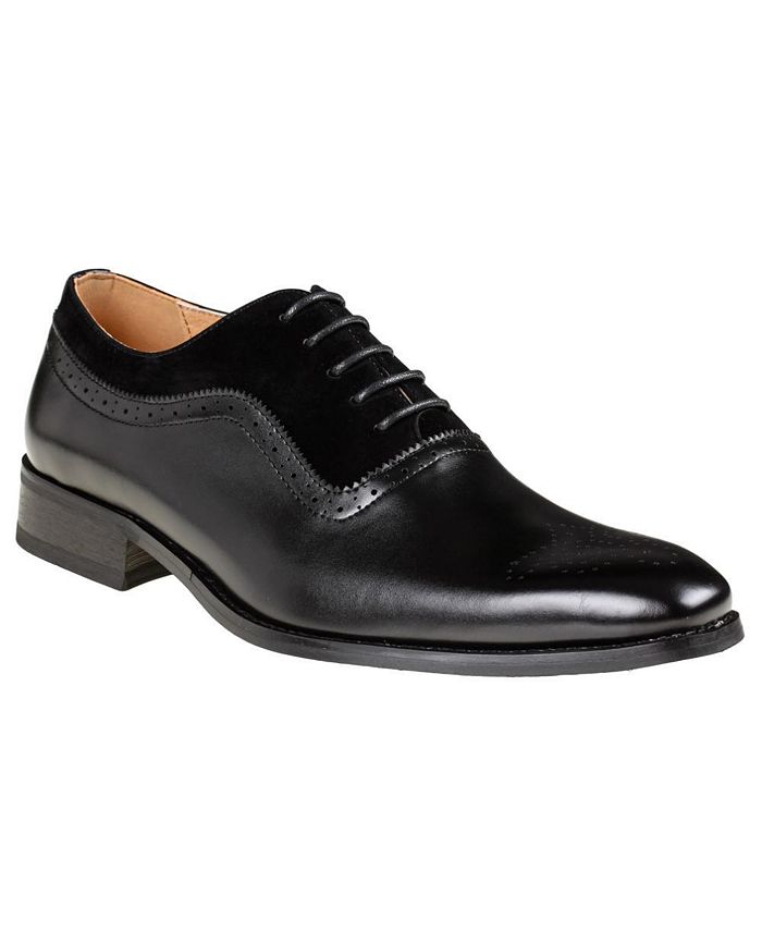 Gino Vitale Men's Lace Up Medallion Toe Dress Oxfords Shoes - Macy's