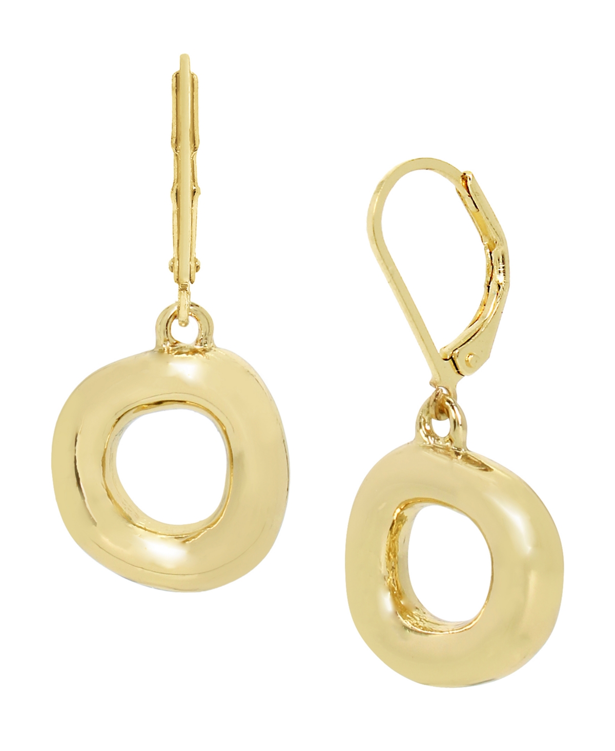 Gold-Tone Open Circle Drop Earrings - Gold