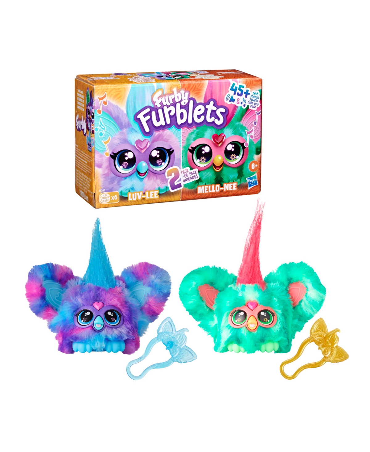 Furby Furblets Luv-Lee Mello-Nee 2-Pack Mini Electronic Plush Toy for Girls