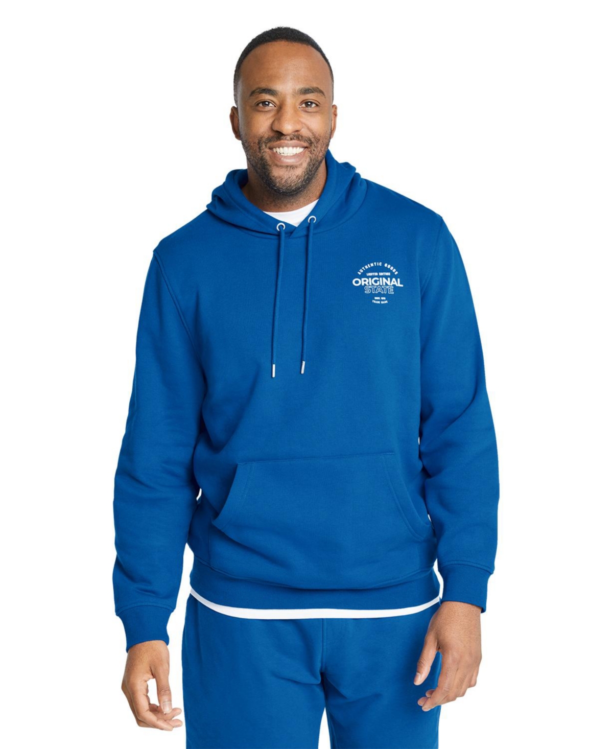 Mens Original State Print Hoodie Sweatshirt Big & Tall - Santorini