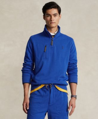 폴로 랄프로렌 Polo Ralph Lauren Mens Terry Quarter-Zip Sweatshirt,Blue Saturn