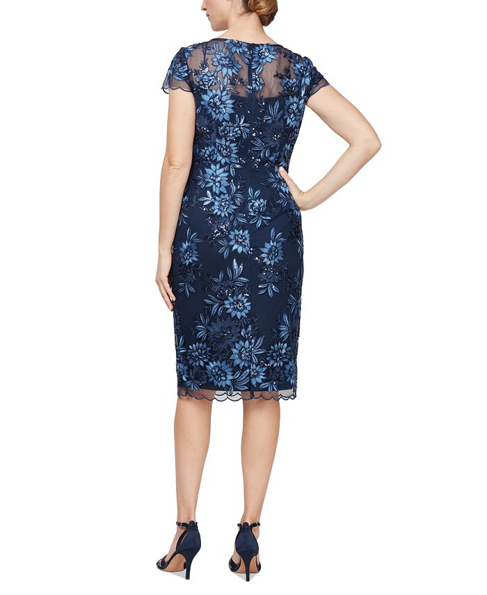 Alex Evenings Women's Sequined Embroidered Dress - Macy's