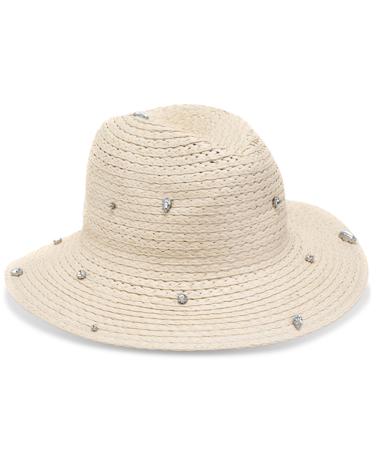 Women's Embellished Panama Hat, Created for Macy's - Natural
