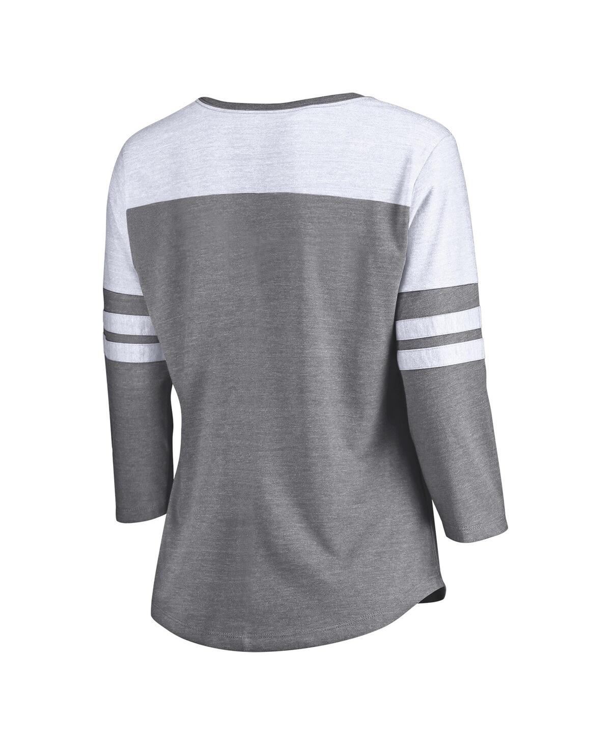 Shop Fanatics Women's  Heather Gray San Francisco 49ers 2023 Nfc Champions Hail Mary Tri-blend 3/4-sleeve