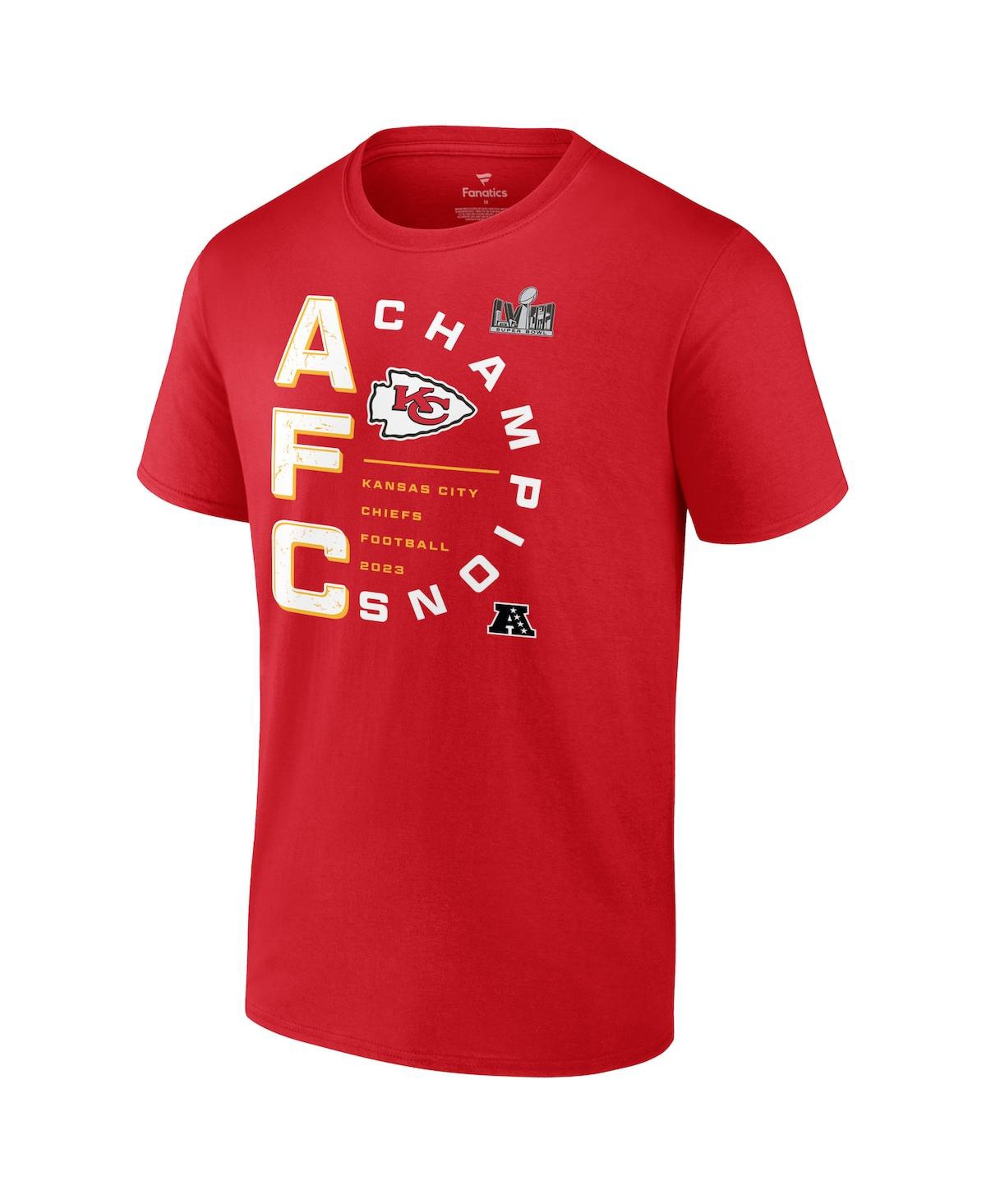 Men's FanaticsKansas City Chiefs 2023 Afc Champions Right Side Draw T-shirt - Red