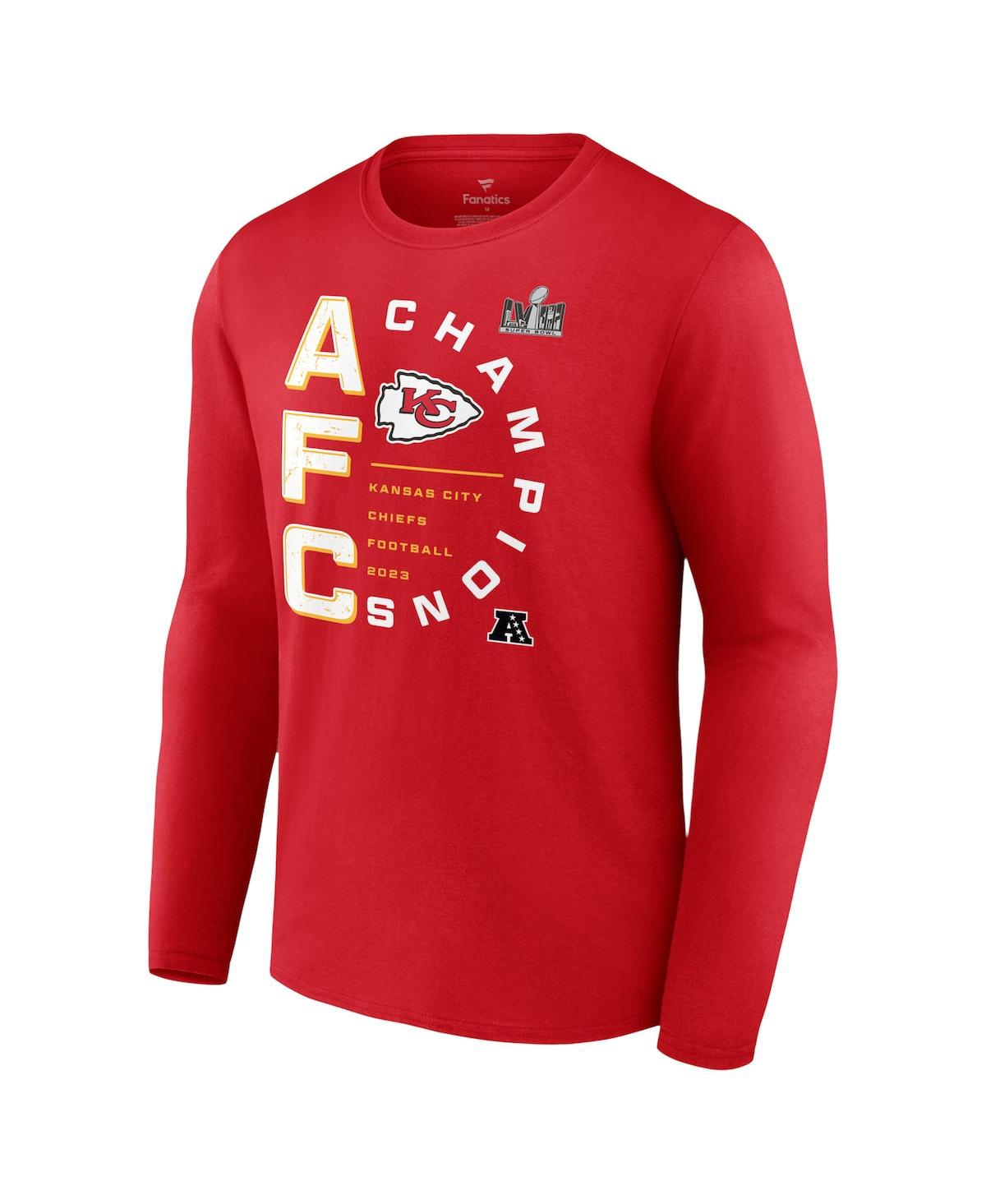 Men's FanaticsKansas City Chiefs 2023 Afc Champions Right Side Draw Long Sleeve T-shirt - Red