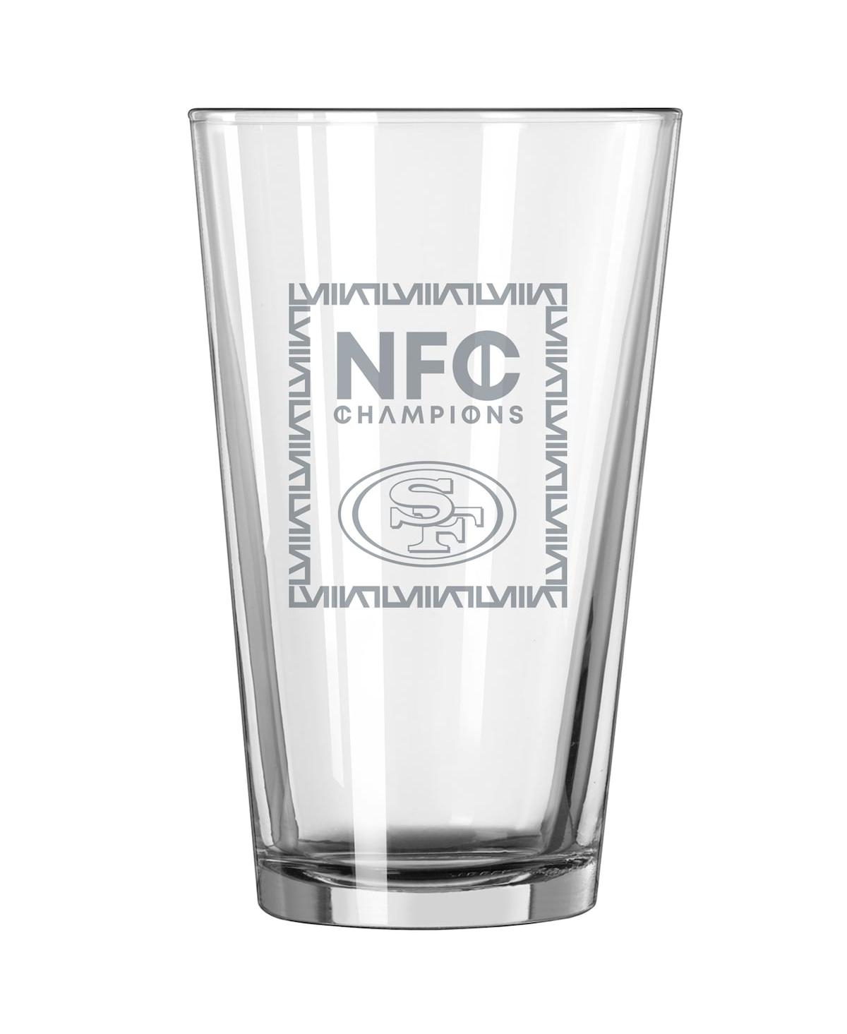 Logo Brands San Francisco 49ers 2023 Nfc Champions 16 oz Pint Glass In Clear