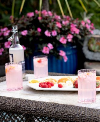 Scalloped Rim Fluted Tall Tumbler Glass, Set of 4