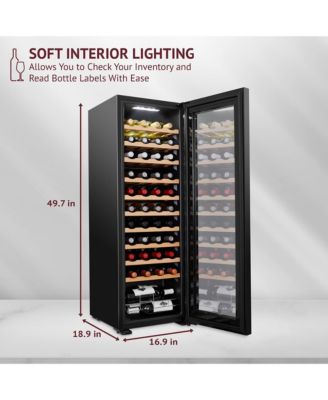 Schmecke 44-Bottle Wine Cooler, Large Freestanding Wine Cooler - Black