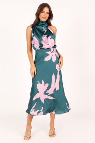 black halter plunge dress Deep Plunge Halter Maxi
