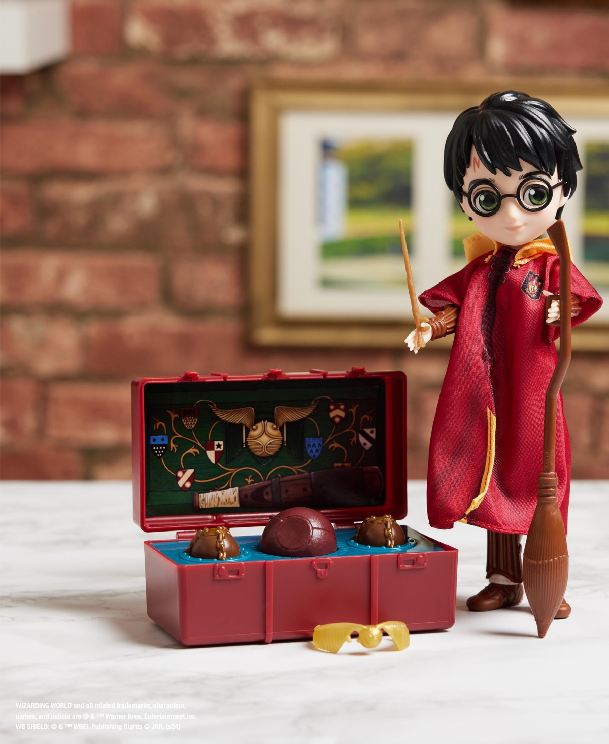 Wizarding World Harry Potter, 8" Harry Potter Quidditch Doll Gift Set With Robe And 9 Doll Accessories, 11 Pieces In Multi-color