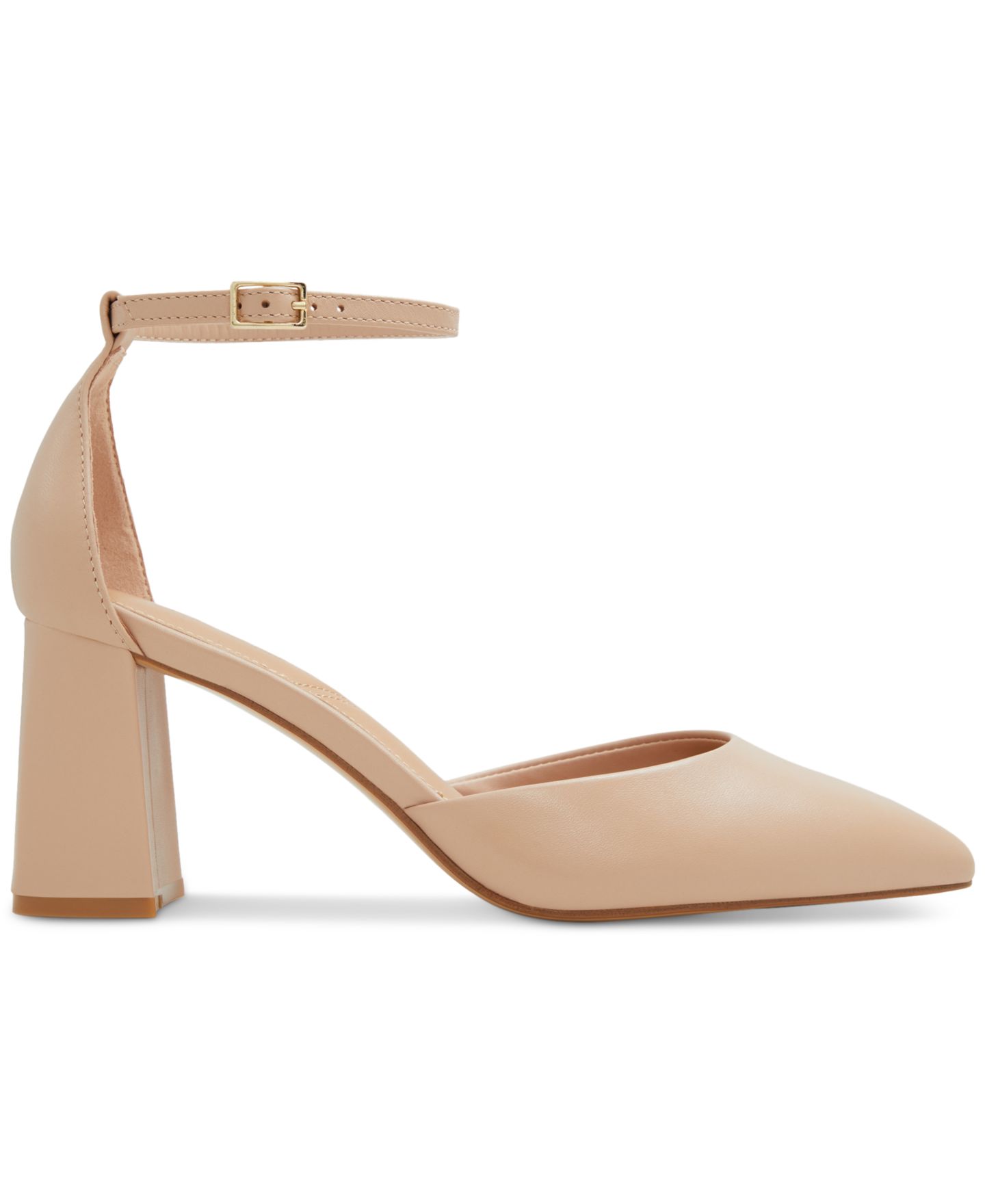 Женские сандалии ALDO Jan Pointed Toe Ankle-Strap Block-Heel, цвет: Бежевый гладкий — фото 2