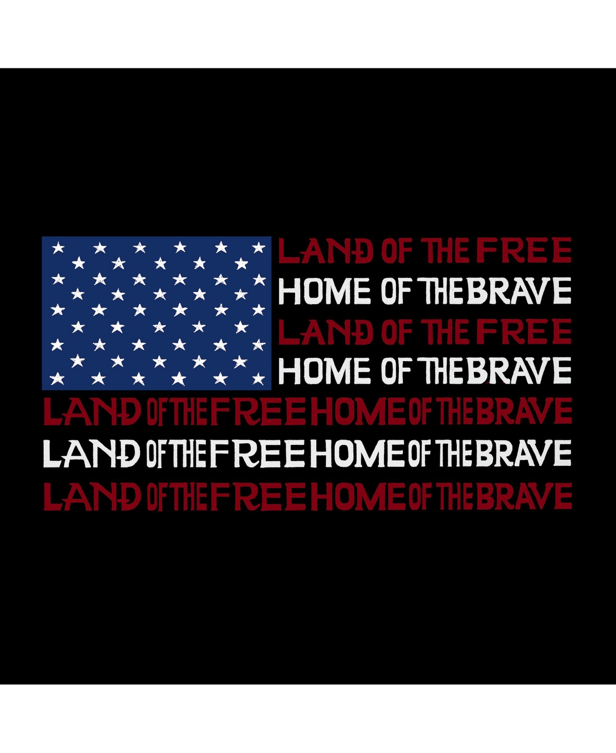 Boy's Word Art Long Sleeve - Land of the Free American Flag T-shirt