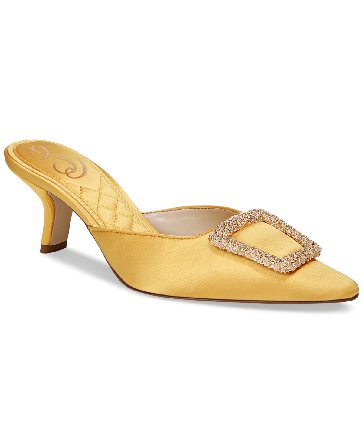 Sam Edelman Brit Pump In Sunflower Yellow Satin
