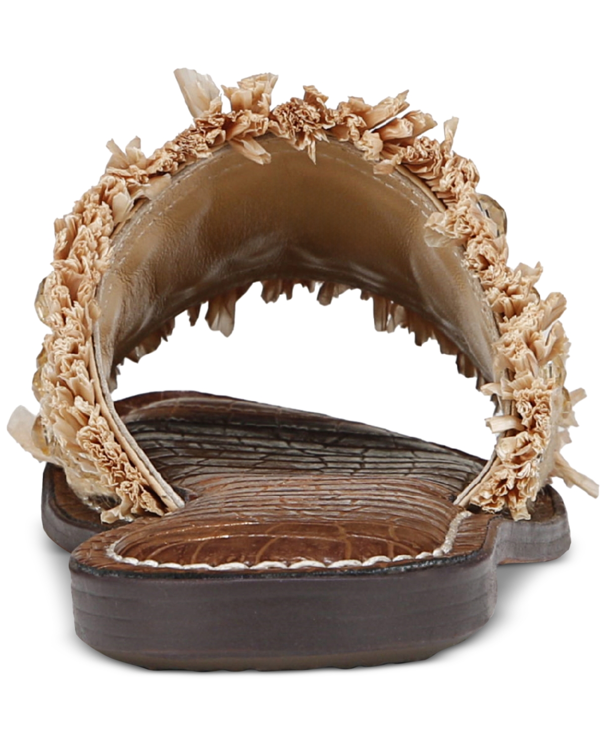 Sam Edelman Women's Gladys Embellished Raffia Slide Flat Sandals