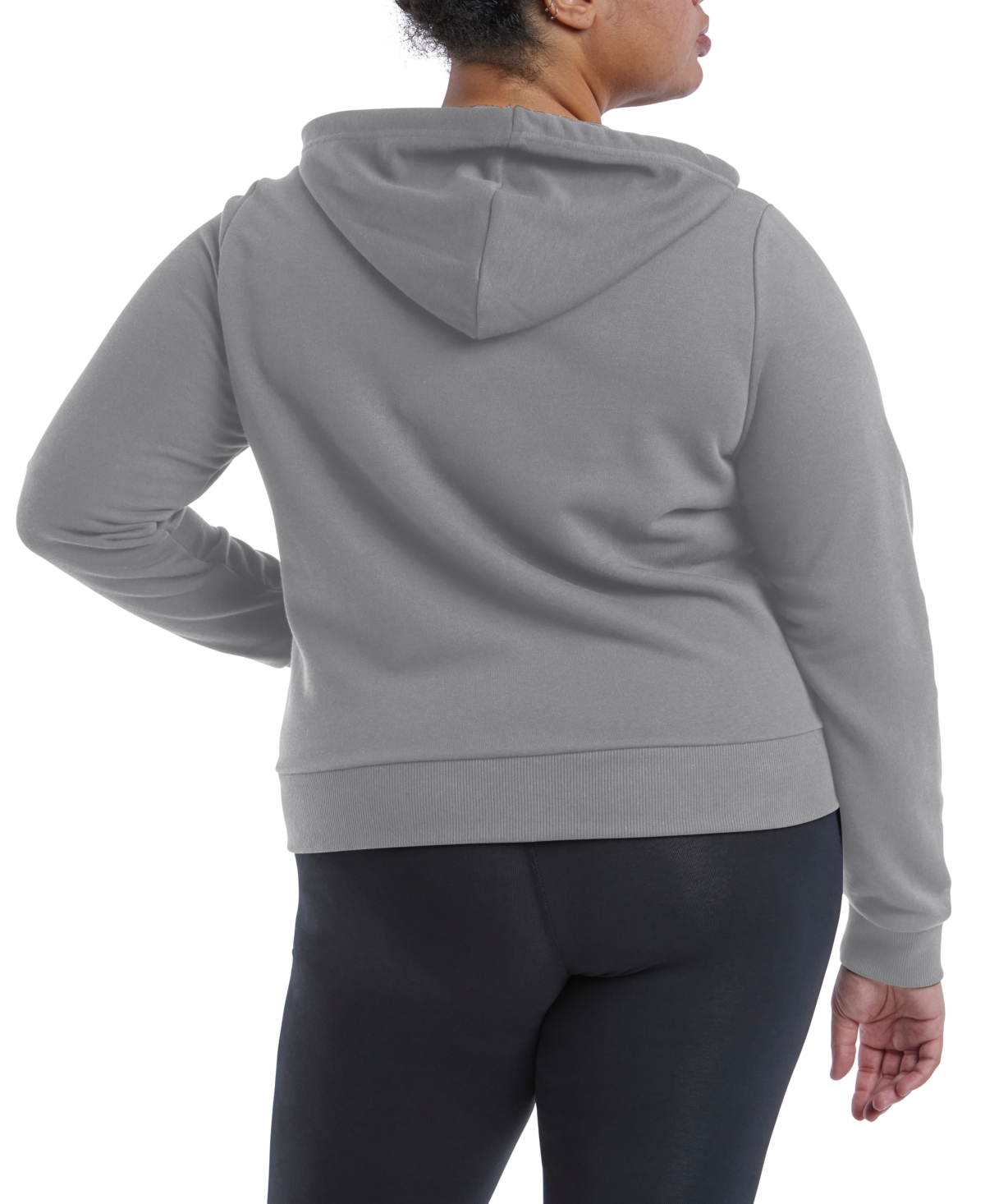 Reebok Plus Size French Terry Zip-Front Hoodie