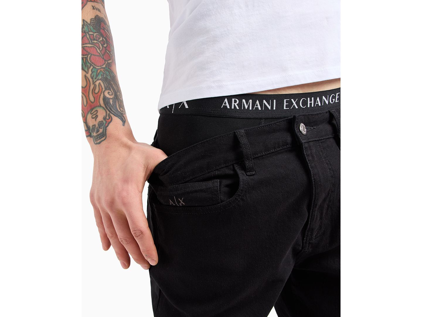 Мужские джинсы A|X Armani Exchange Slim Fit, цвет: Чёрный — фото 6