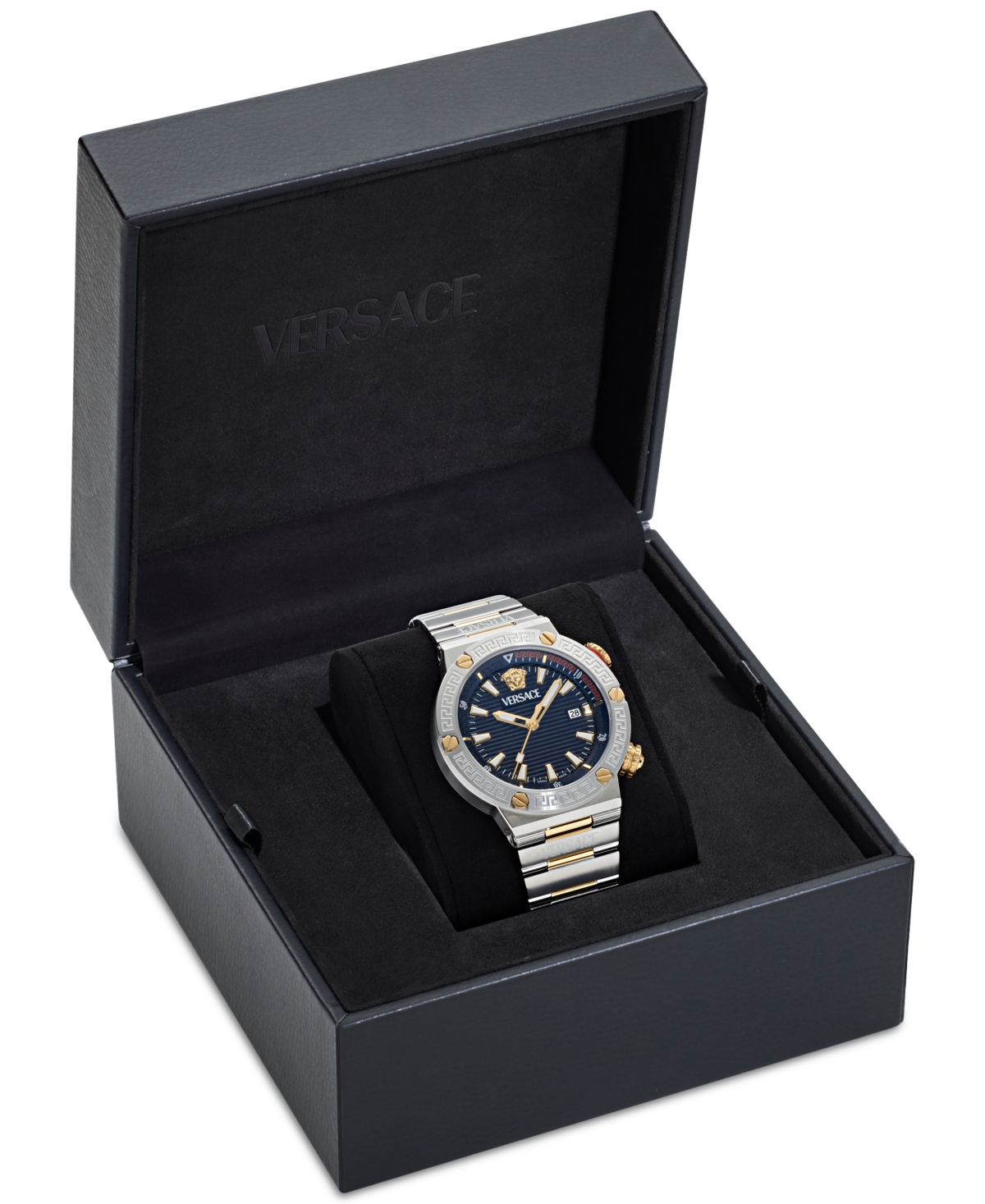 Shop Versace Men's Swiss Two-tone Stainless Steel Bracelet Watch 43mm In Two Tone