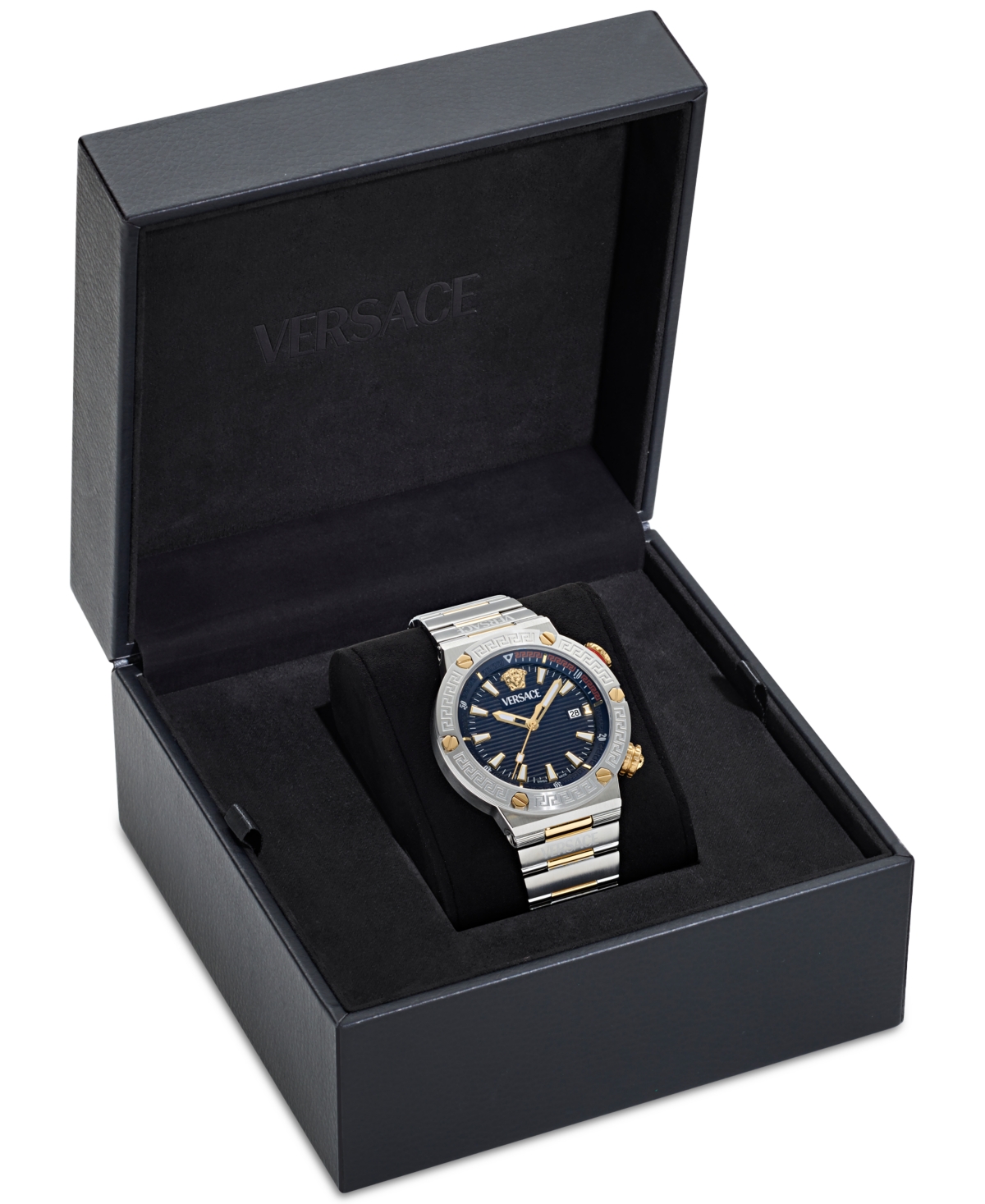 Versace Men's Swiss Two-tone Stainless Steel Bracelet Watch 43mm In Two Tone