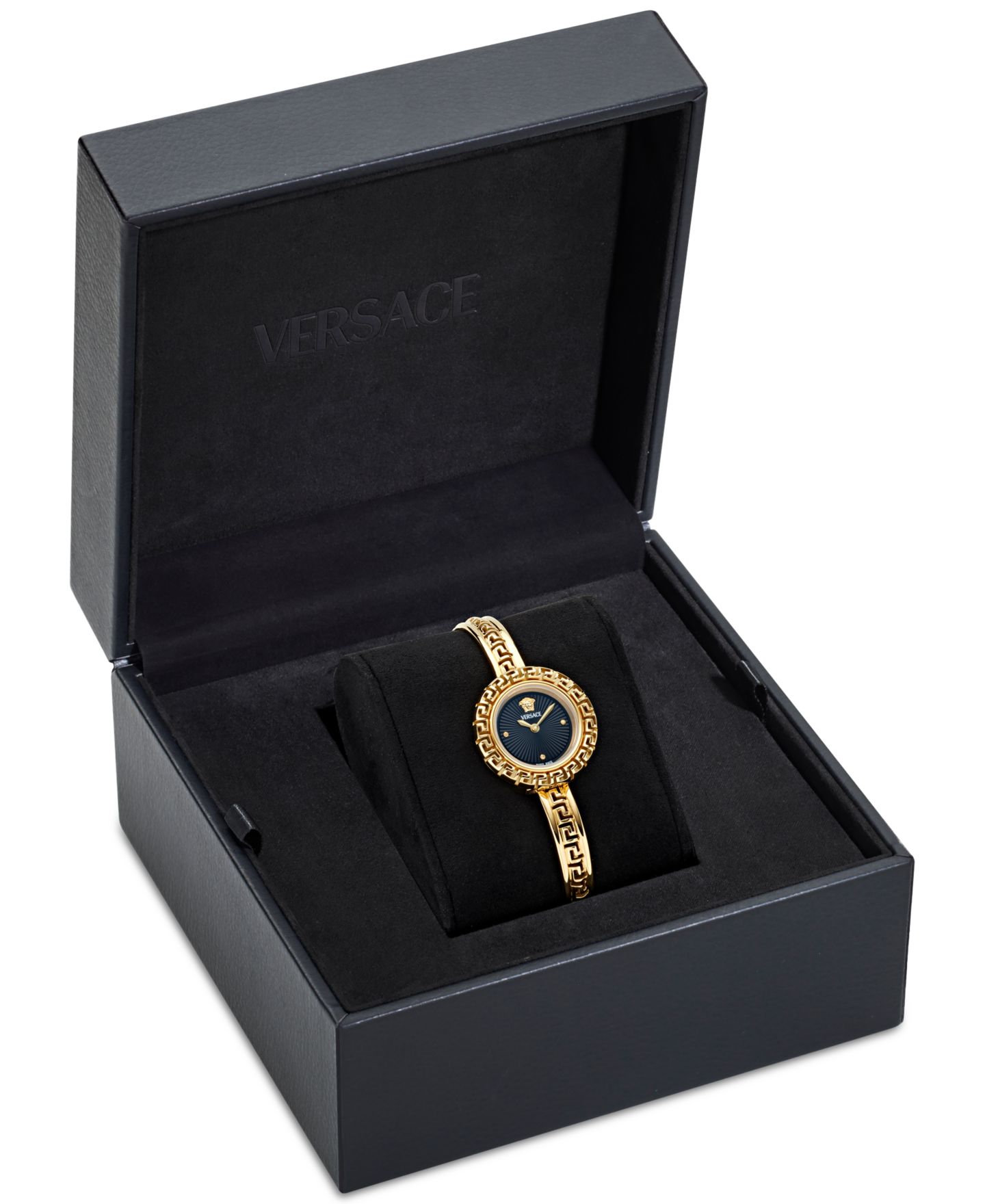 Женские часы Versace Swiss Gold Ion Plated Stainless Steel Bangle Bracelet Watch 28mm — фото 4