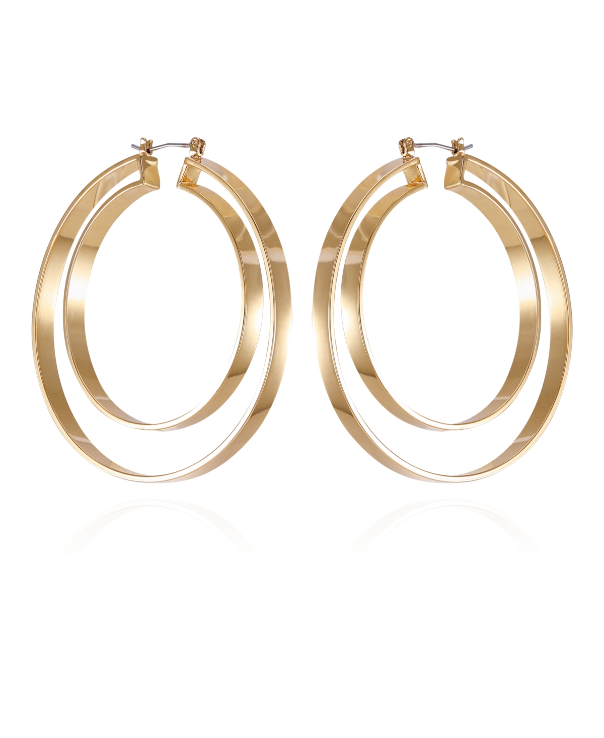 Gold-Tone Double Hoop Earrings - Gold