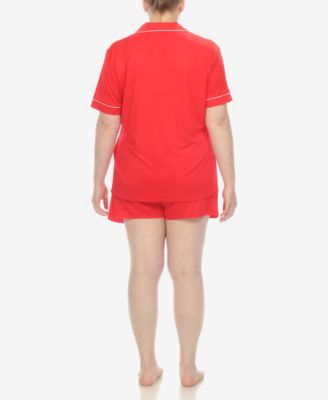 Plus Size 2-Piece Short Sleeve Pajama Set