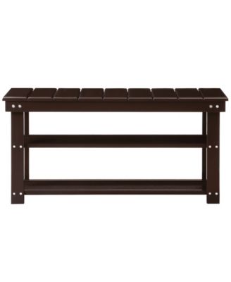 35.5" MDF Oxford Utility Mudroom Bench with Shelves