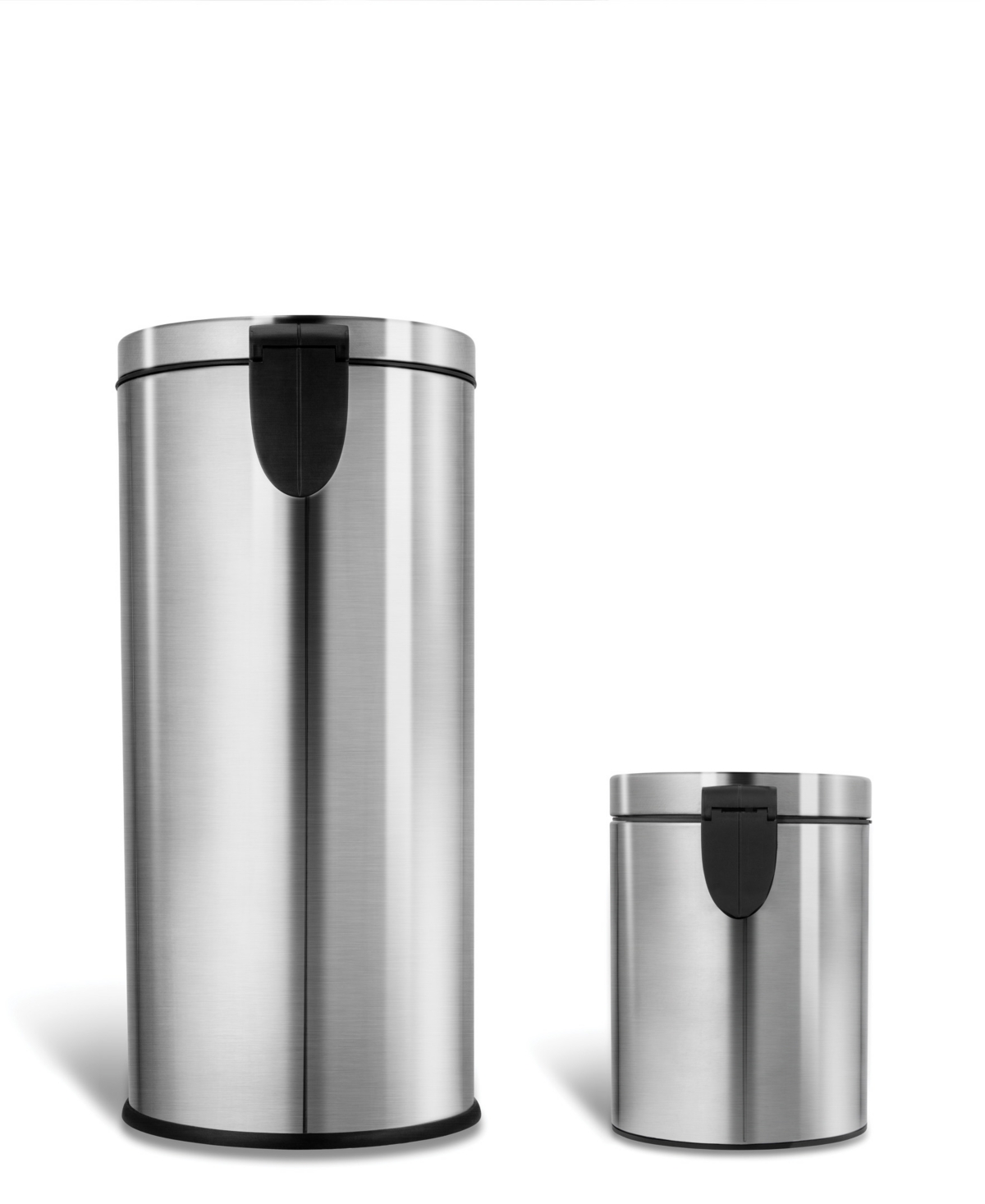Shop Nine Stars Group Usa Inc Stainless Steel 8 Gallons 30 Liters And 1.2 Gallons 5 Liters, Step-on Trash Can Combo Set In Silver