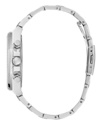 Men's Analog Silver-Tone Steel Watch 44mm