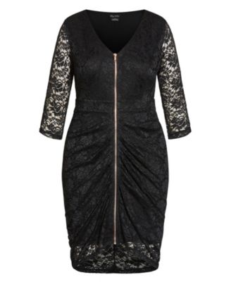 Plus Size Lacey Zip Dress